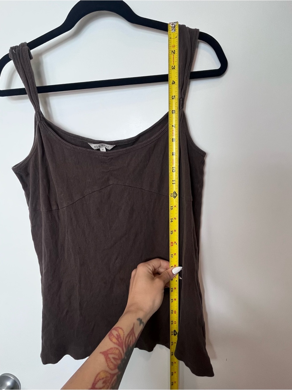 Y2K Old Navy Brown Casual Ribbed Tank Top Sleeveless XL Cotton Cami - Picture 7 of 8